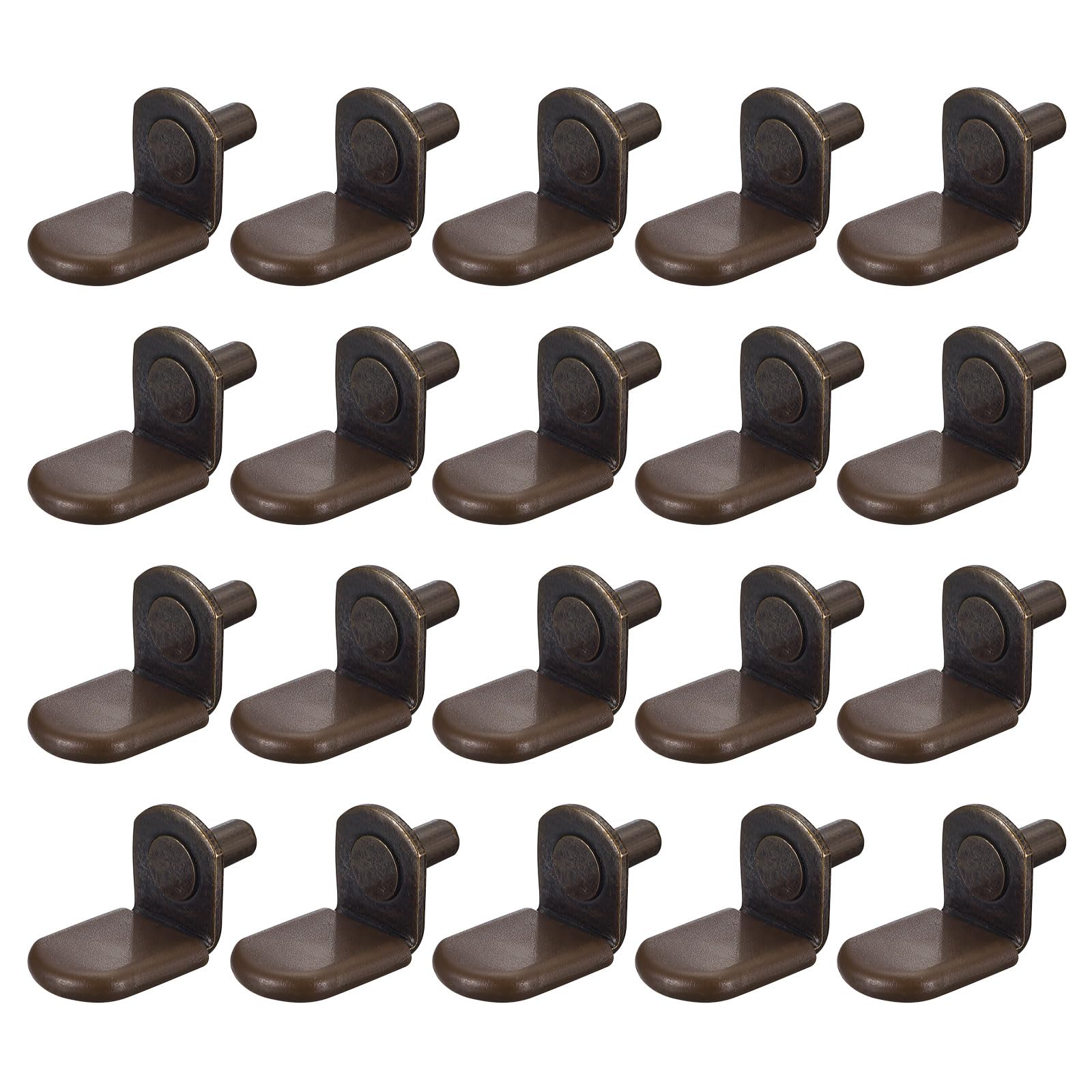 uxcell Shelf Support Pegs, 25pcs 5mm(1/5") L-Shaped Support Bracket Pegs Shelf Pin with Rubber Sleeve for Furniture Shelves Supplies, Bronze Tone — Amazon image 8