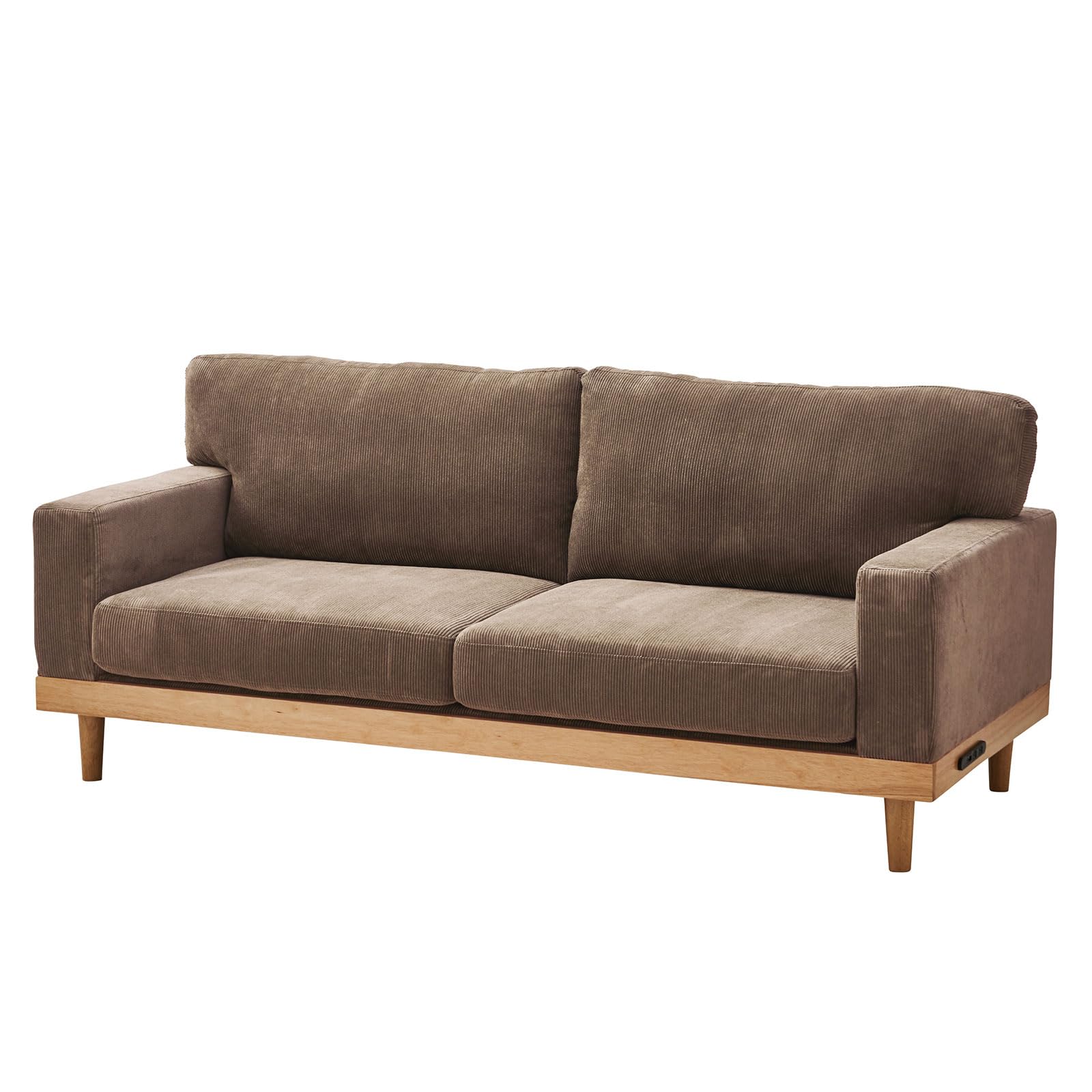 【最終値下げ】ソファ　コーデュロイソファ　コンセント付き 最終値下げ】ソファ コーデュロイソファ コンセント付き 楽天