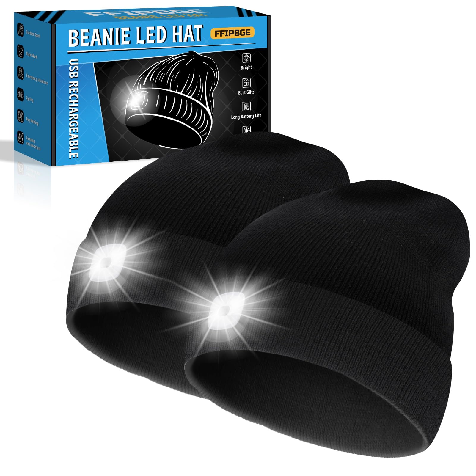 Gorro con luz LED para evitar el frío en senderos oscuros 8