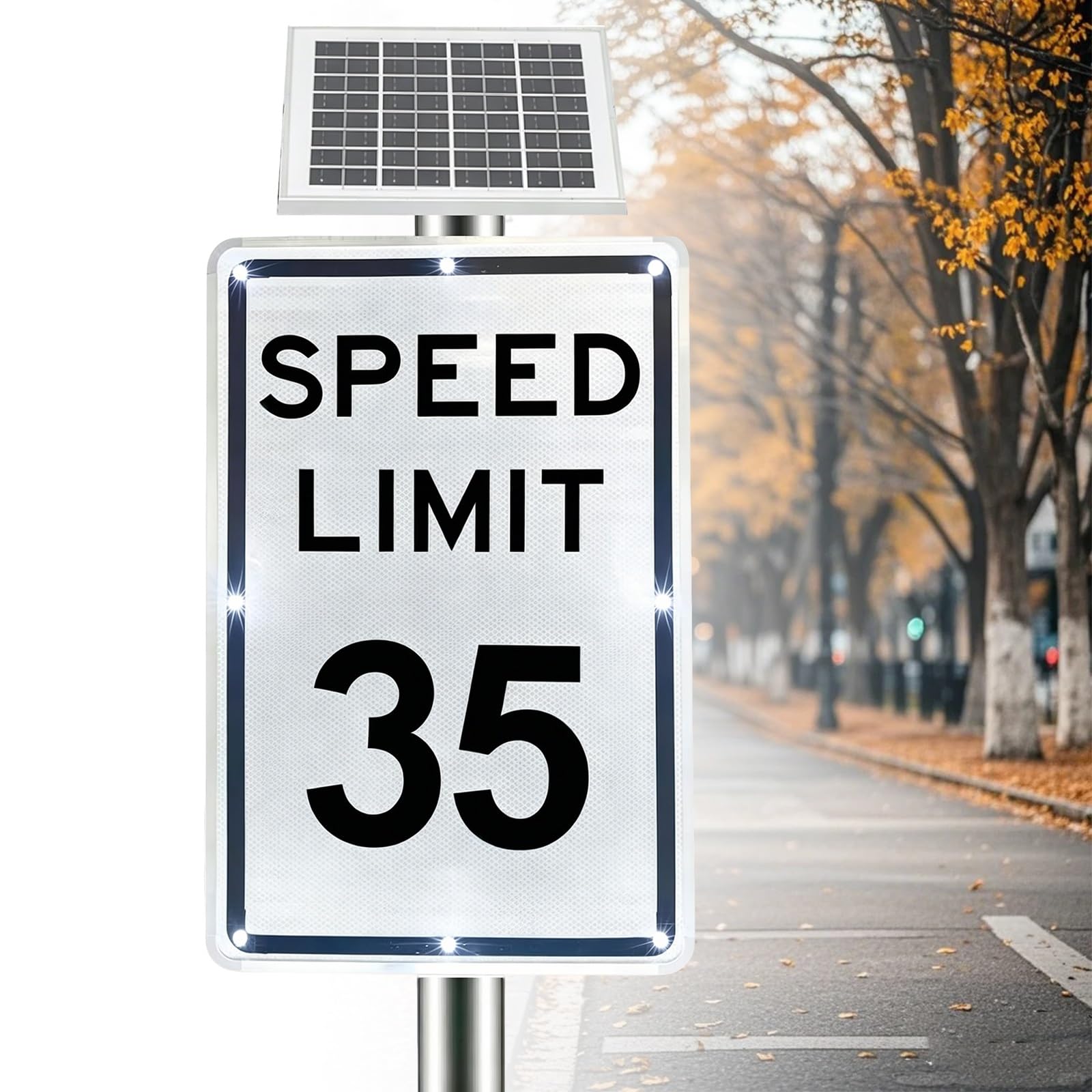 18"X 24"Solar Active Traffic Sign, Road Traffic Warning Sign