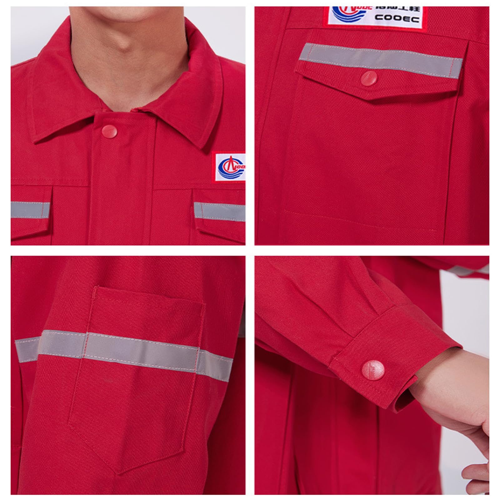 Combinaisons Pour Hommes, Salopette De Travail En Coton À Manches Longues Pour Femmes, Combinaison De Travail Avec Bande Réfléchissante, Veste Et Pantalon