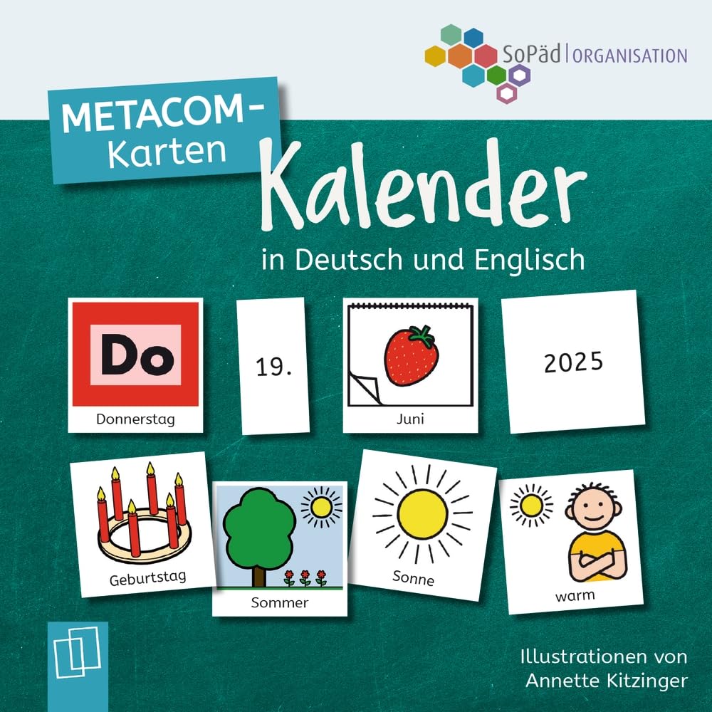METACOM-Karten: Kalender in Deutsch und Englisch: Tafelkarten mit