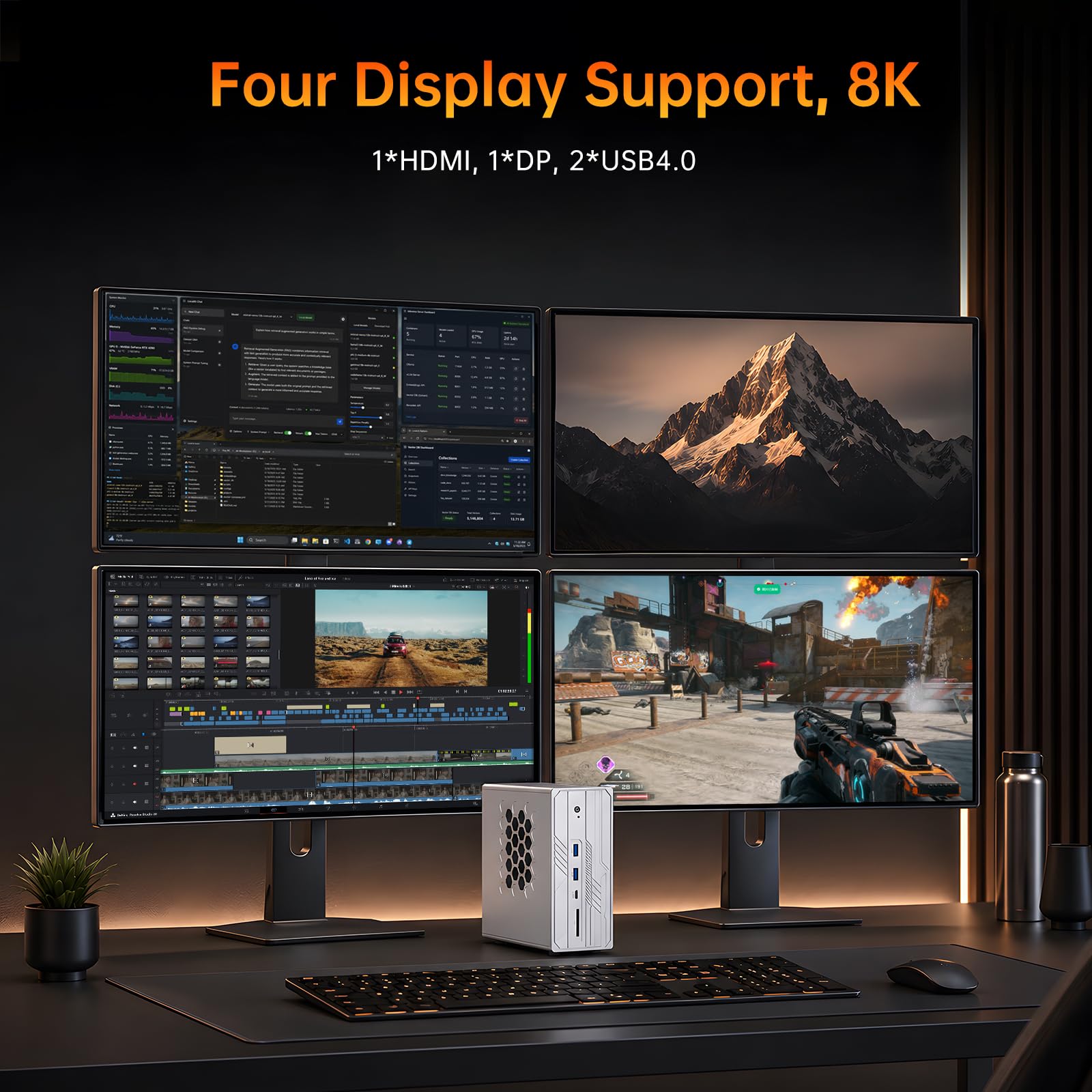 AI Mini PC AMD Ryzen Al Max+ 395, 128GB LPDDR5X-RAM, 2TB SSD