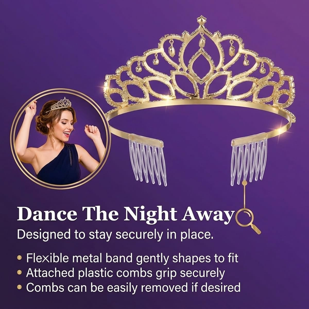 Anderson's Satin King Crown and Gold Mirabella Queen Tiara Royalty Set
