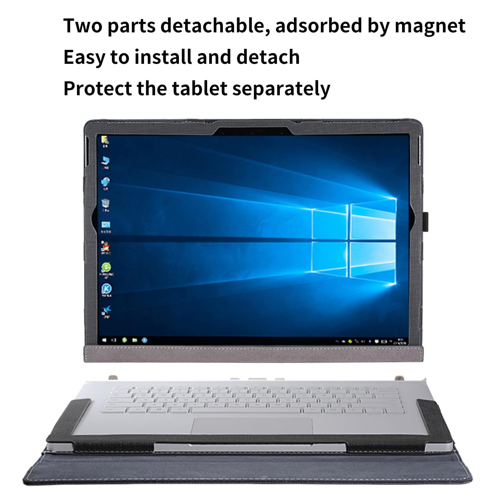 Odpinane etui na laptopa do Microsoft Surface Book 3 2 15 cali [inne modele] pokrowiec na tablet PC pokrowiec na notebooka torba na komputer z uchwytem na rysik