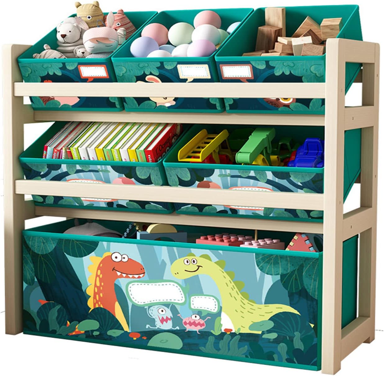 U-HOOME Kids Toy Organizer and Storage with Dividers for Boys Girls Toddlers, Extra Sturdy Toy Storage Organizer Bins Chest,Kids Toy Chest Storage Box Playroom Nursery Living Room Furniture