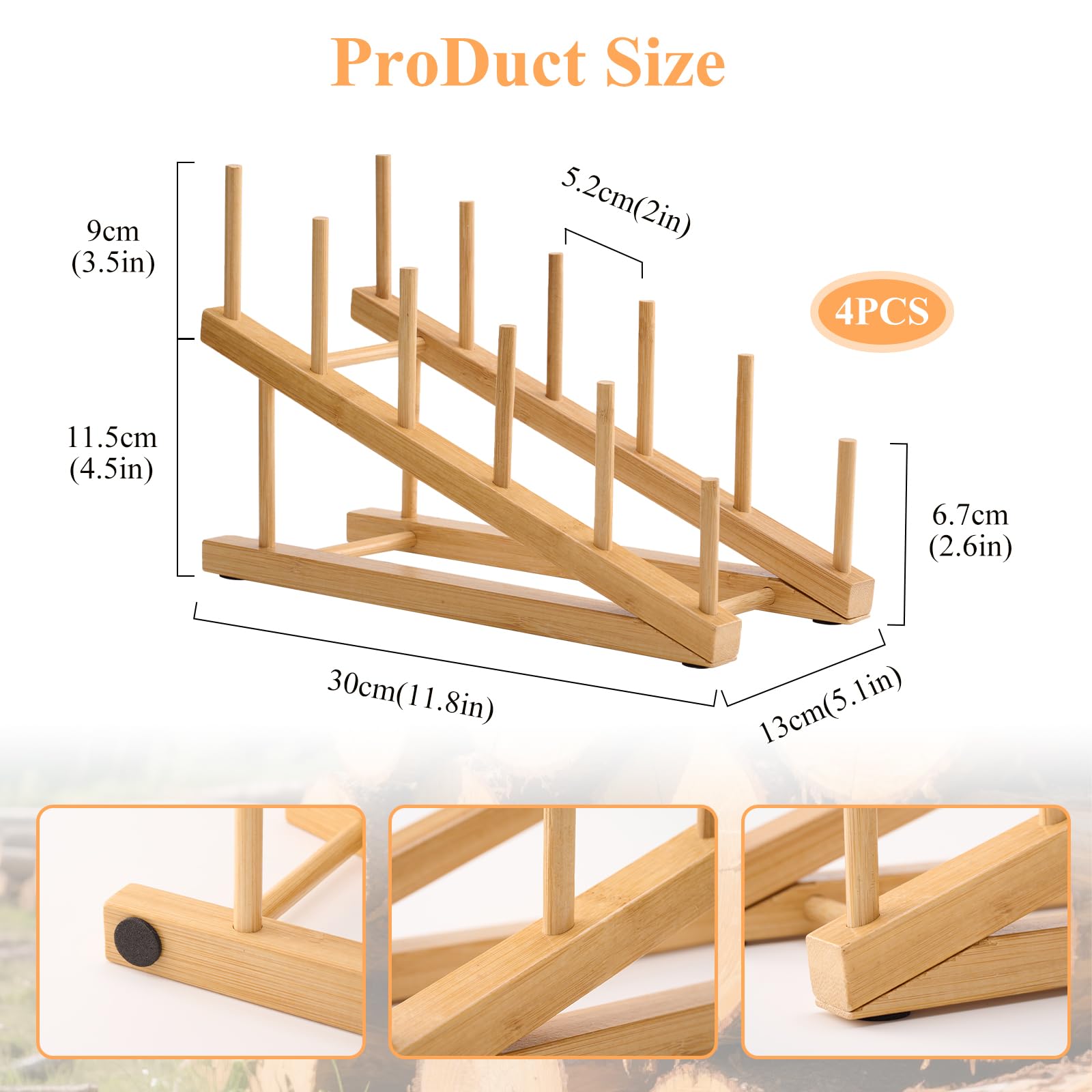 Porte-assiettes en bois pour présentation