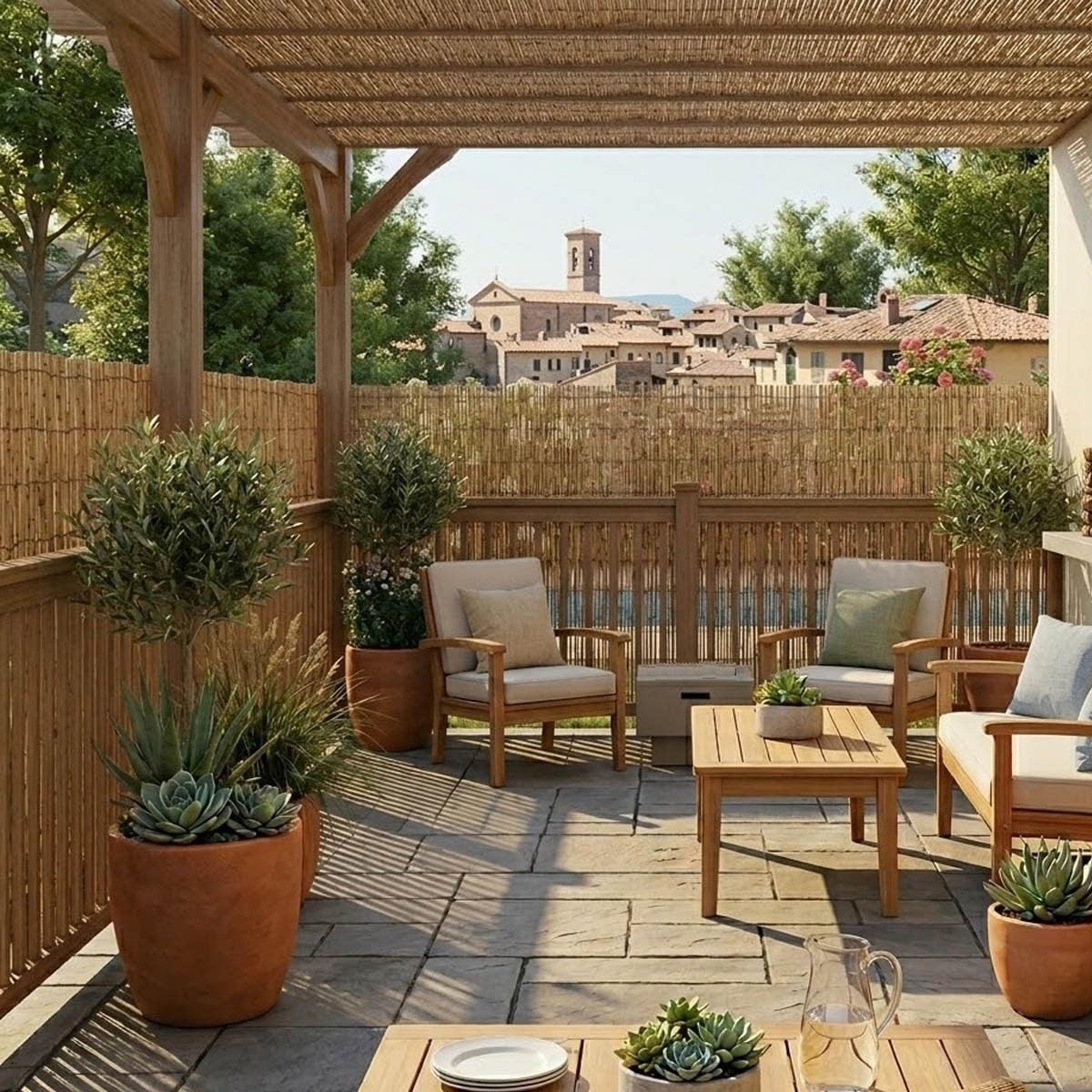Générique Canisse Roseau 100x300cm 120x500cm Panneau d'Occultation Canisse en Roseau Naturel Brise Vue Balcon Respirant et Découpable Clôture Décorative Palissade Jardin et Terrasse Style Bambou Bois