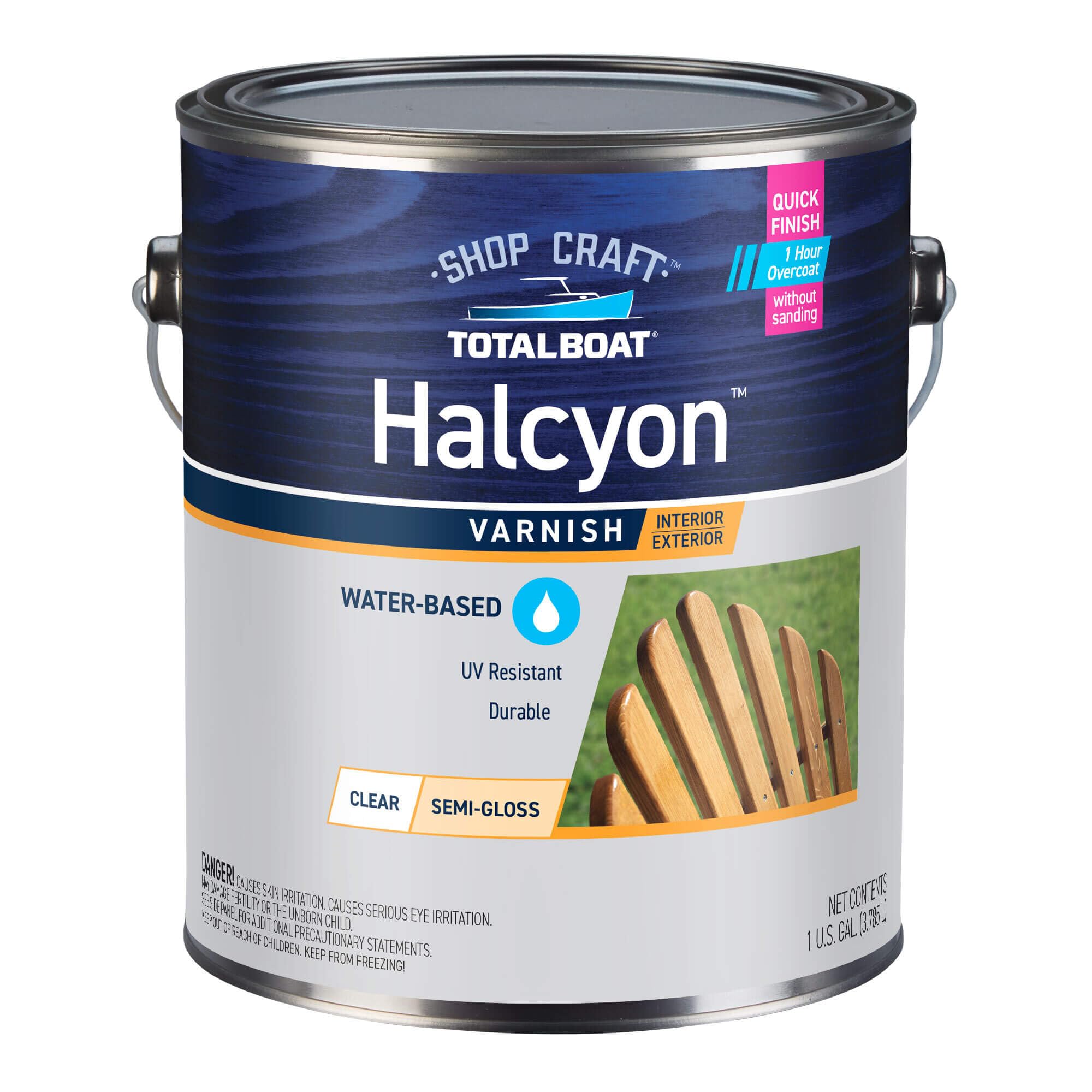 TotalBoat Halcyon Water-Based Marine Wood Varnish - Clear Semi-Gloss Gal