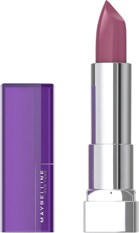 Lápiz labial Maybelline Color Sensational, maquillaje de labios, acabado en crema, lápiz labial hidratante, en malva, malva, 1 unidad