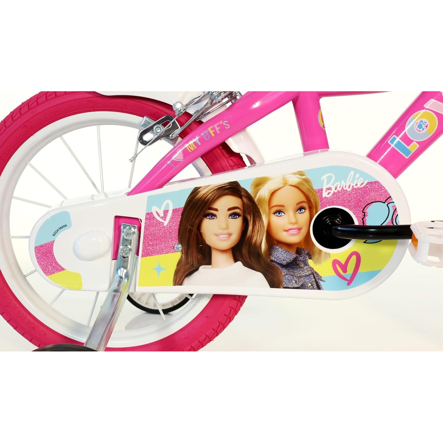DINO BIKES Bicicleta de niña Barbie de 14 Pulgadas Apta para niñas de Altura Entre 95 y 115 cm. Código Art. 614G-02BA