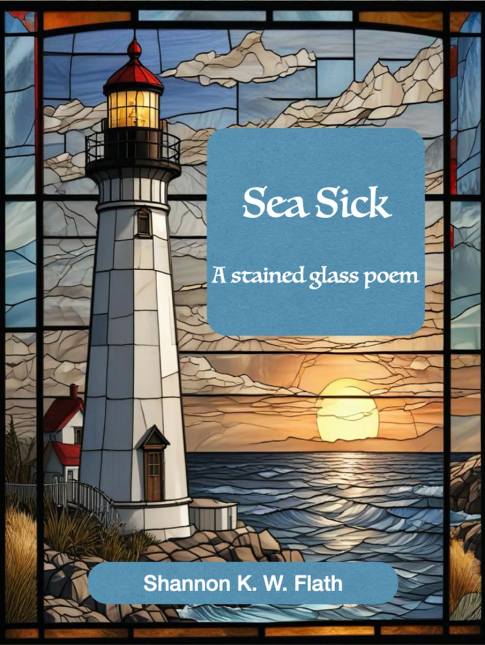Sea Sick vitrail d'art poétique fait main pour décoration d'exception