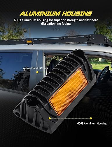 Miniatura 5 de Chelhead Luz LED de 800 lm para porche de caravana, luz exterior de 12 V, iluminación de repuesto ámbar, luces LED de escena compatibles con casas