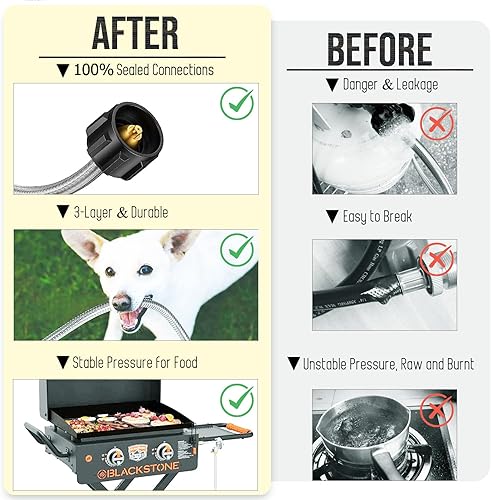 Miniatura 6 de Manguera adaptadora de propano de 4 pies, convertidor de 1 libra a 20 libras, extensión de manguera de propano de tanque de 5 a 40 libras, reemplazo