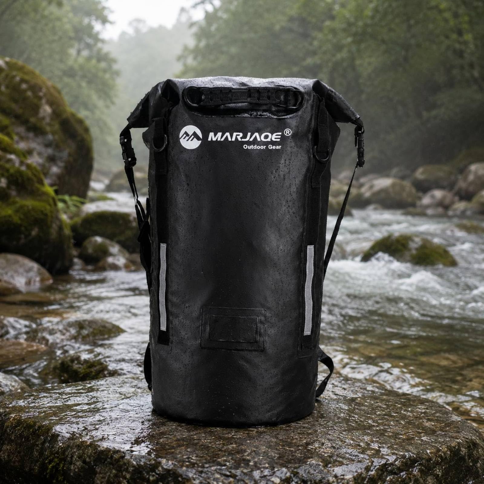 predolo Zaino Roll-Top Impermeabile Strisce Riflettenti Zaino Roll-Top Rinforzato Attrezzatura Outdoor per Rafting, Array, Giallo, 40L
