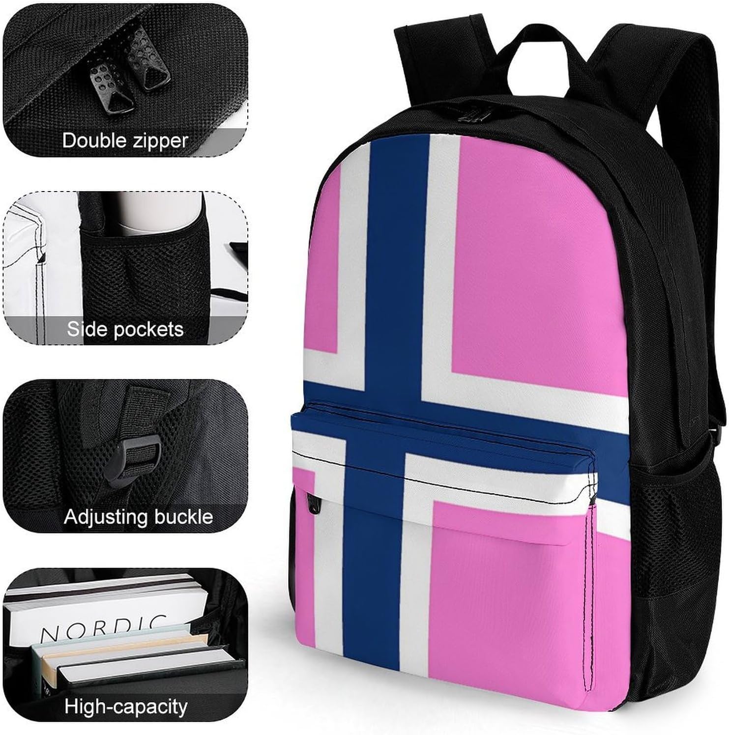 Gay Noruega Flag Backpack Lightweight Backpacks Work Bag