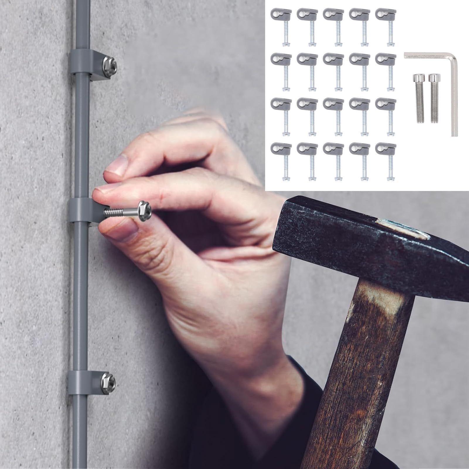 Luocute Adattatore per Tubo di Terza Generazione, Kit di Montaggio in Lega di Alluminio Regolabile a 360 Gradi per Antenna Standard V3, con compatibilità con Palo da 1,25 a 2,5 Pollici