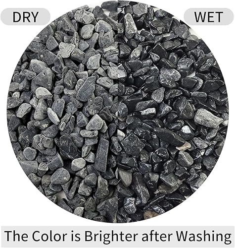 Miniatura 3 de Grava de guisantes negros de 10 libras para paisajismo, guijarros negros de 38 pulgadas para plantas, cactus, suculentas, pecera y jardín, piedras