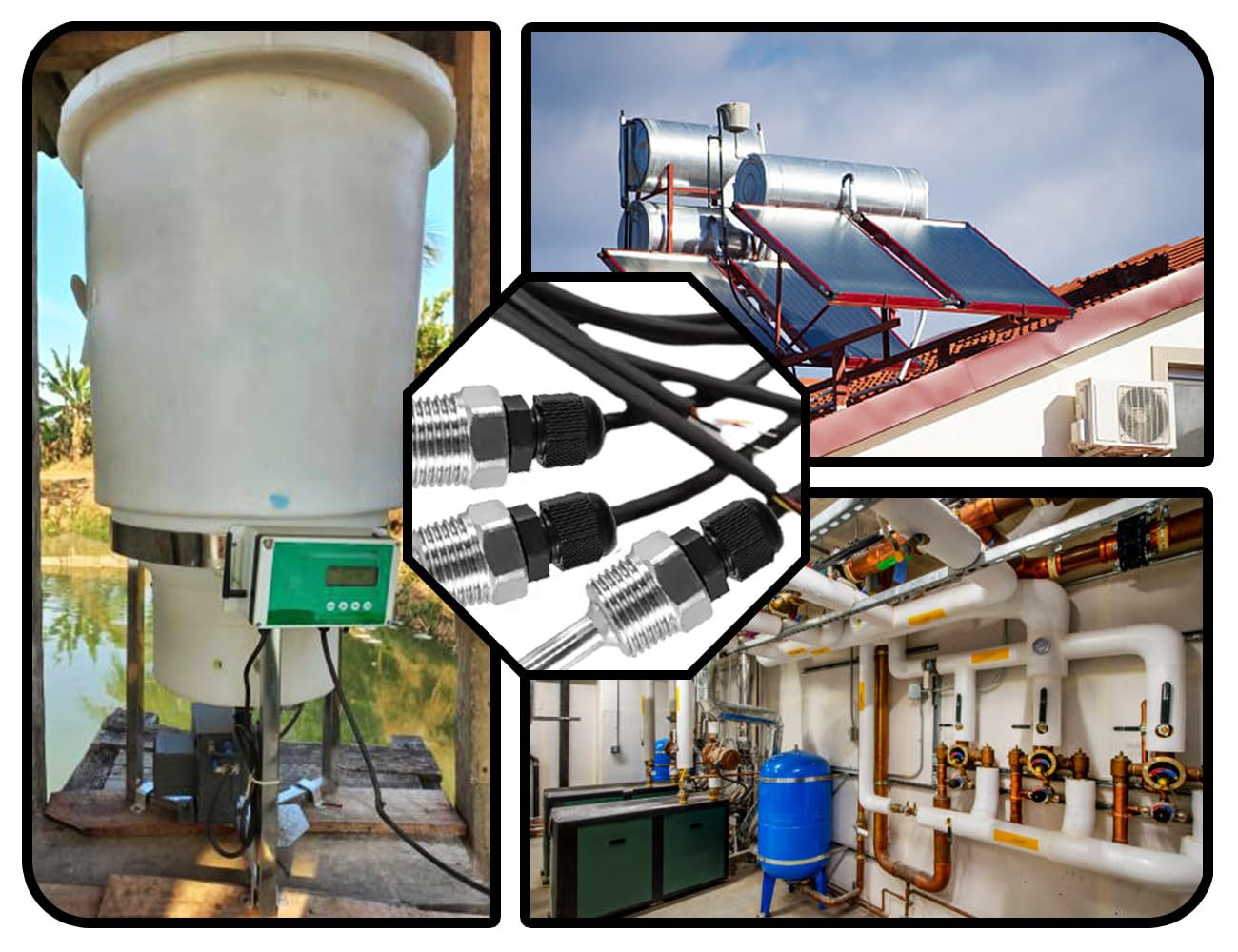 NISENTIA 2 Tauchhülsen Aus Edelstahl 304 – 1/2 Zoll, 8×100 Mm, G1/2-Gewinde – Schutzrohr Für Temperatursensoren & Thermoelemente, Korrosionsbeständig