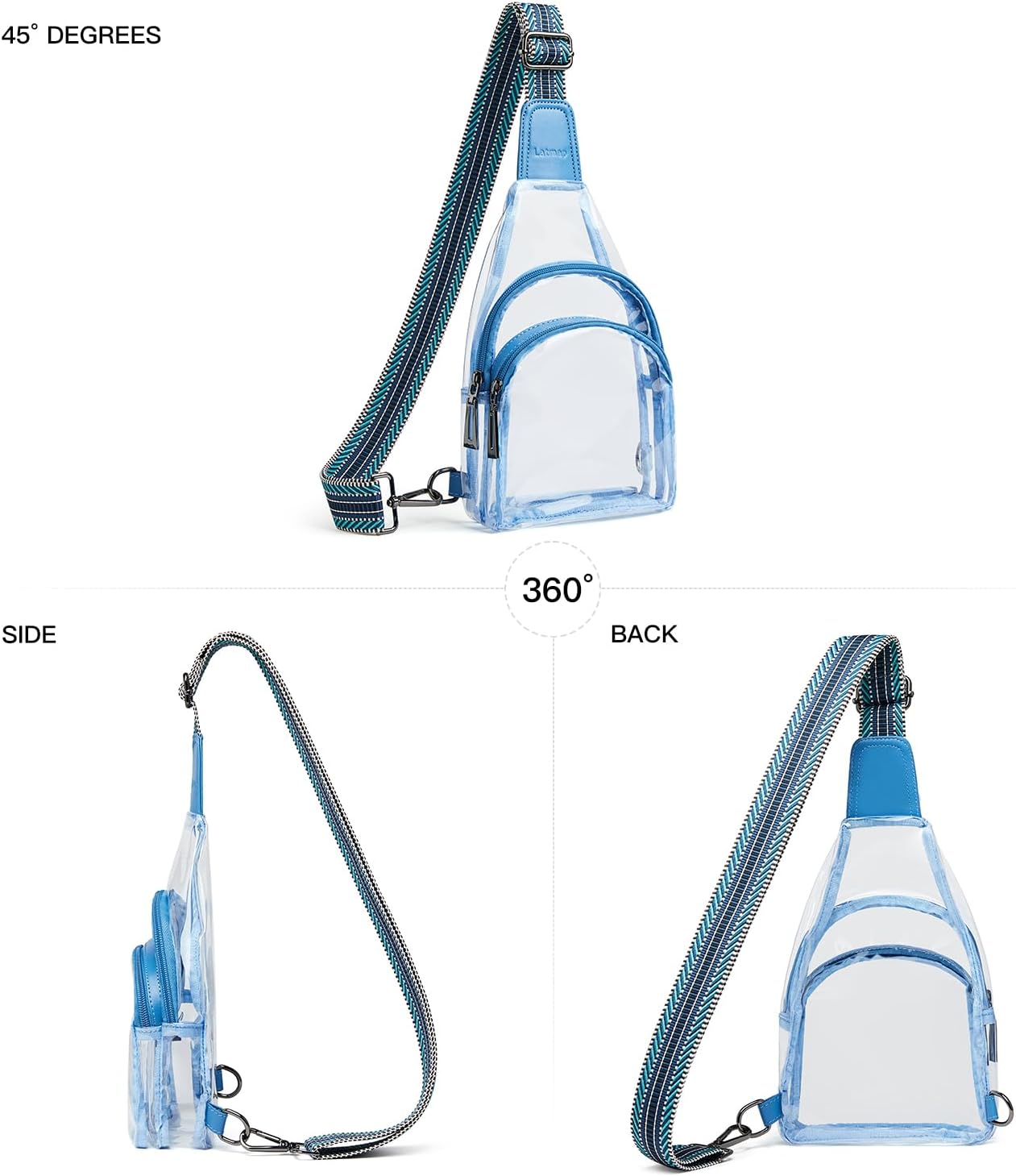 Clear bags Stadium Approved Crossbody Sling Bag Fanny Pack Backpack Purses for Women Men Belt bag for stadium events - Image 7