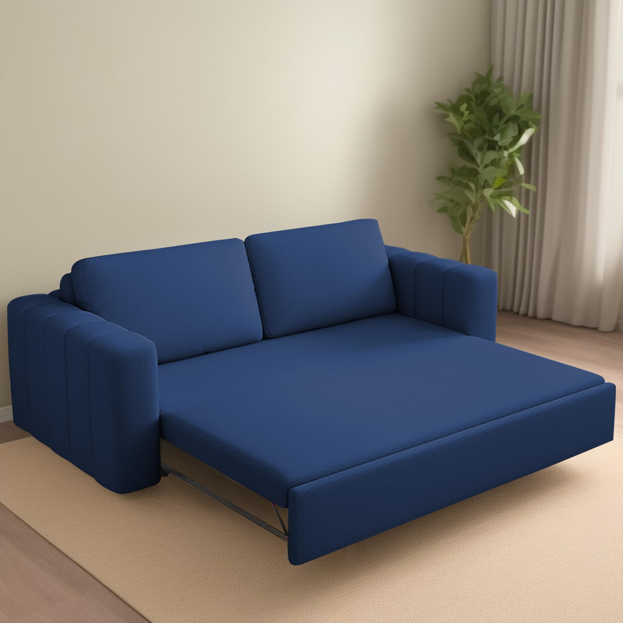 Casaliving Roxy 3 Seater Sofa Cum Bed for Living Room (Blue Colour Fabric) Premium Fabric Sofa Cum Bed (B0DJFDSKPC) Amazon Price History, Amazon Price Tracker