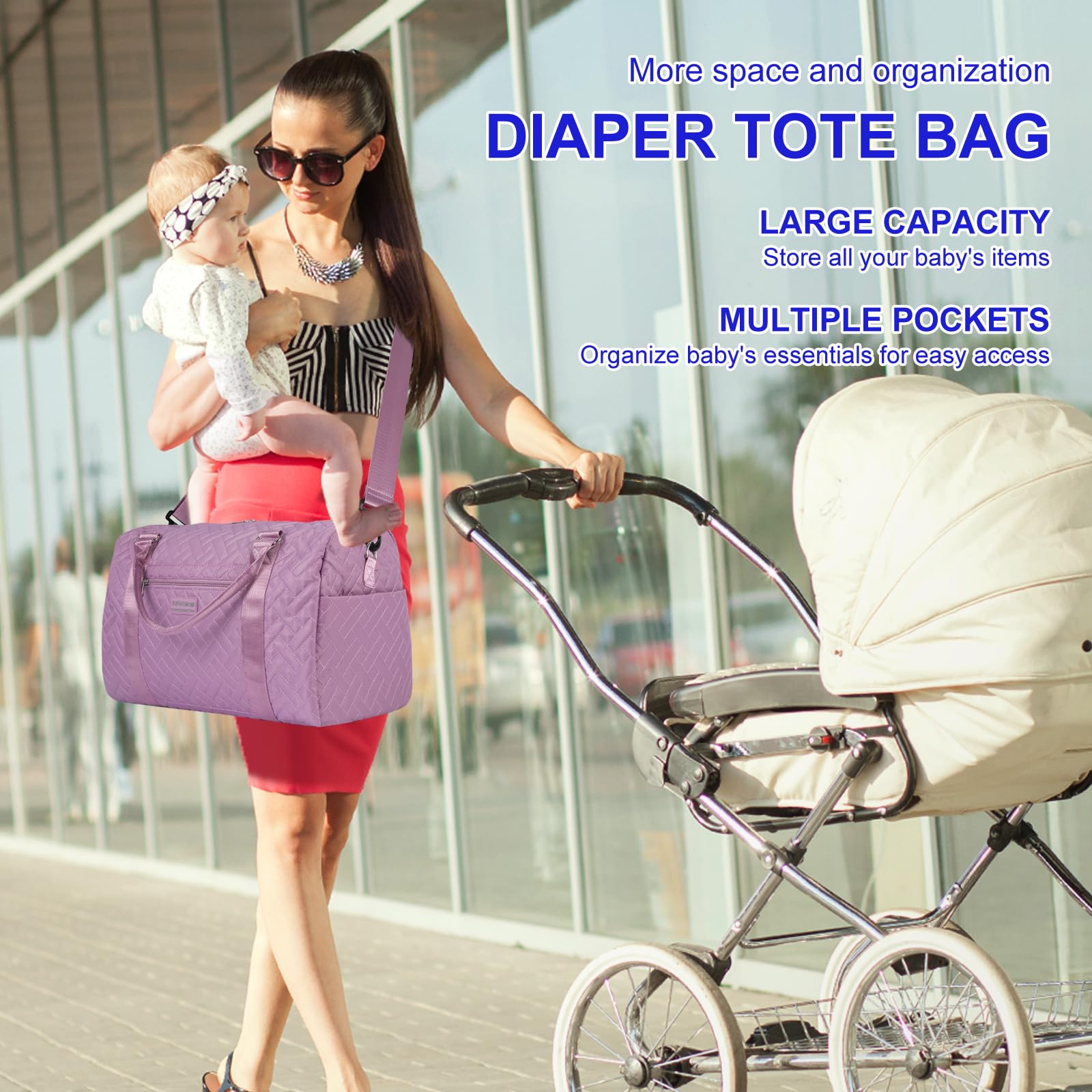 Borsa per pannolini: borsa per mamma, borsa per bambini e bambine, borsa per ospedale per mamma, gemelli o 2 pannolini per bambini