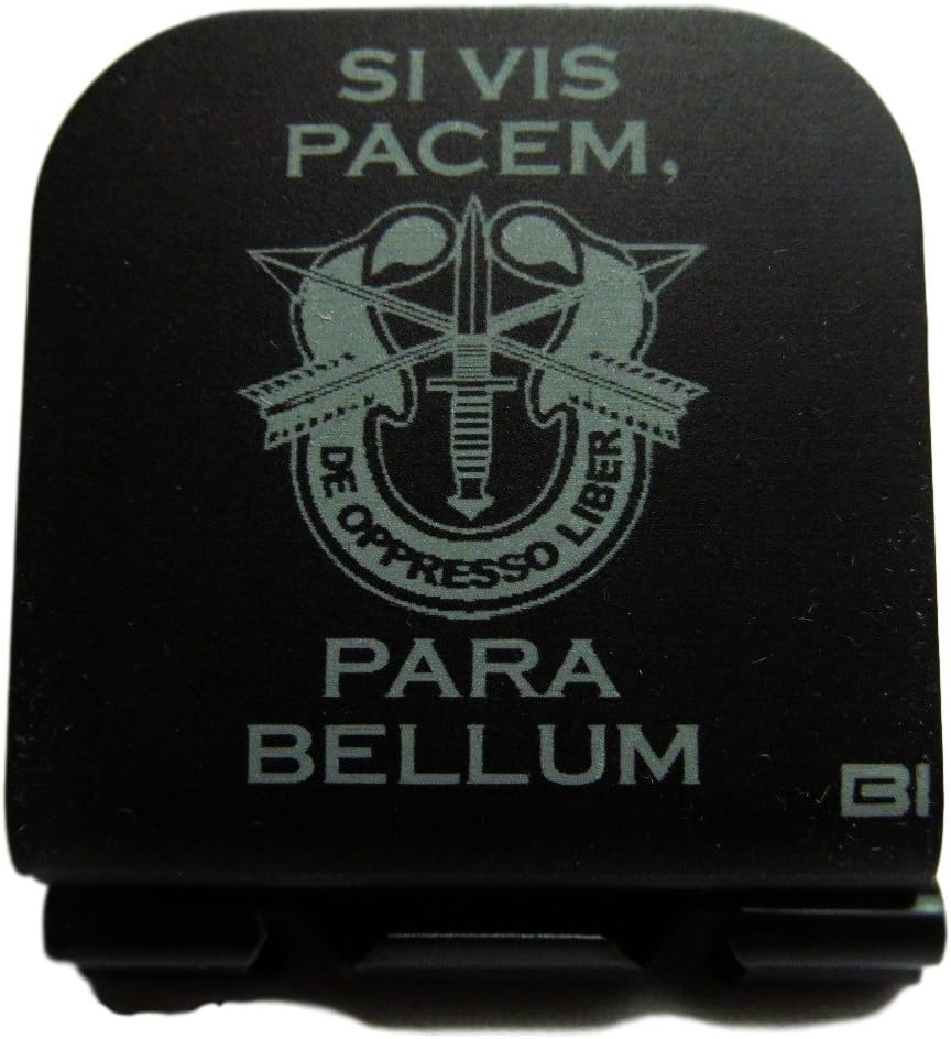 Si Vis Pacem para Bellum with SF Crest Laser Etched Hat Clip Black