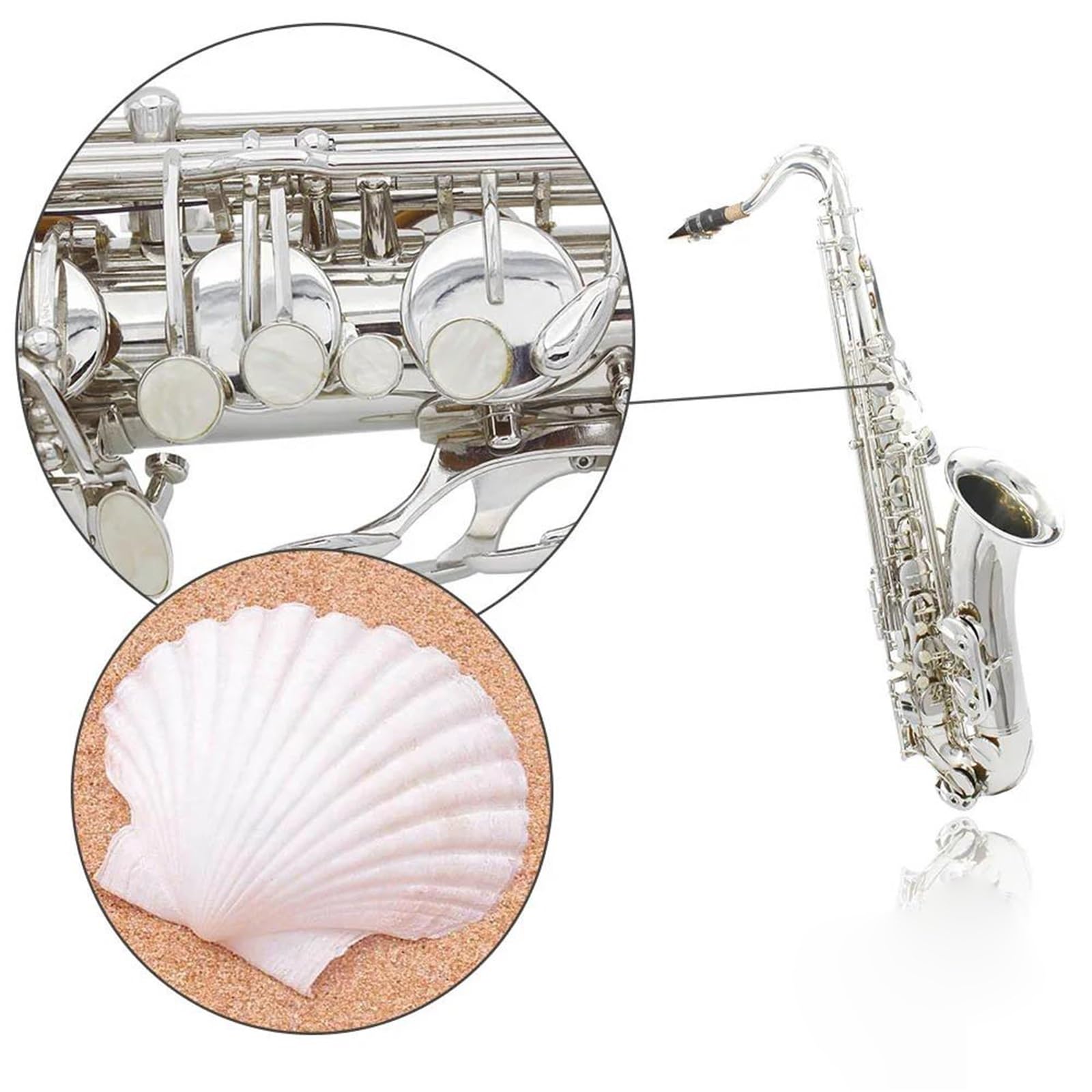 Sassofono Per Principianti Sassofono Tenore Argento Sib Corpo In Ottone Professionale Sax Tenore Sax Regolabile Con Accessori Set Per Principianti(Tenor Sax)