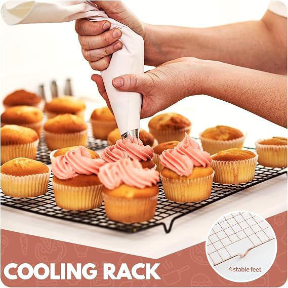2 PCS Cooling Racks for Cooking and Baking, 15x10 Inches Stainless Steel Cooling Rack, Sheet Pan with Wire Rack for Baking Sheet, Bacon Rack Oven Safe Fits Jelly Roll Sheet Pan
