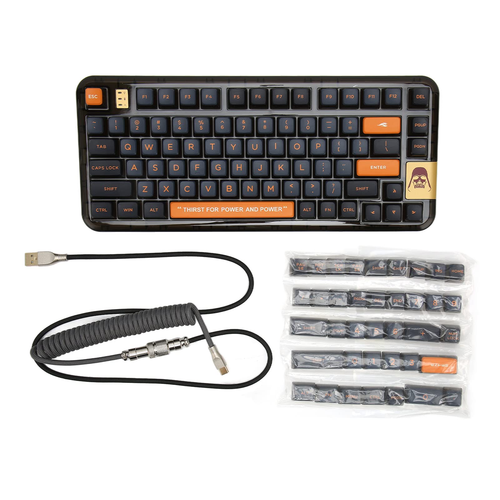 Cocoarm Tastiera Gaming Trasparente RGB, 80 Tasti Struttura Gasket (BLACK)