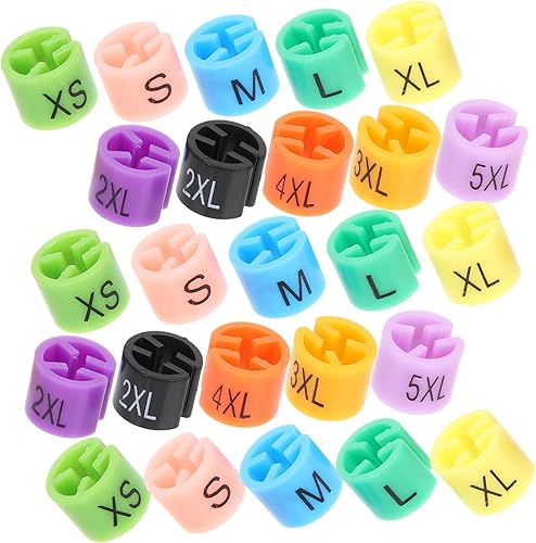 200pcs Color Coded Perchas Ropa Rack Etiquetas Percha Etiquetas Etiquetas de Plástico Número Etiquetas