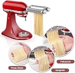Pasta Maker Attachment for KitchenAid Stand Mixers, 3 in 1 Set Pasta Machine Attachment Included Pasta Sheet Roller, Spaghetti Cutter, Fettuccine Cutter | 3-in-1 for KitchenAid: Roller, spaghetti (2mm) & fettuccine (6mm) cutters in one sleek attachme