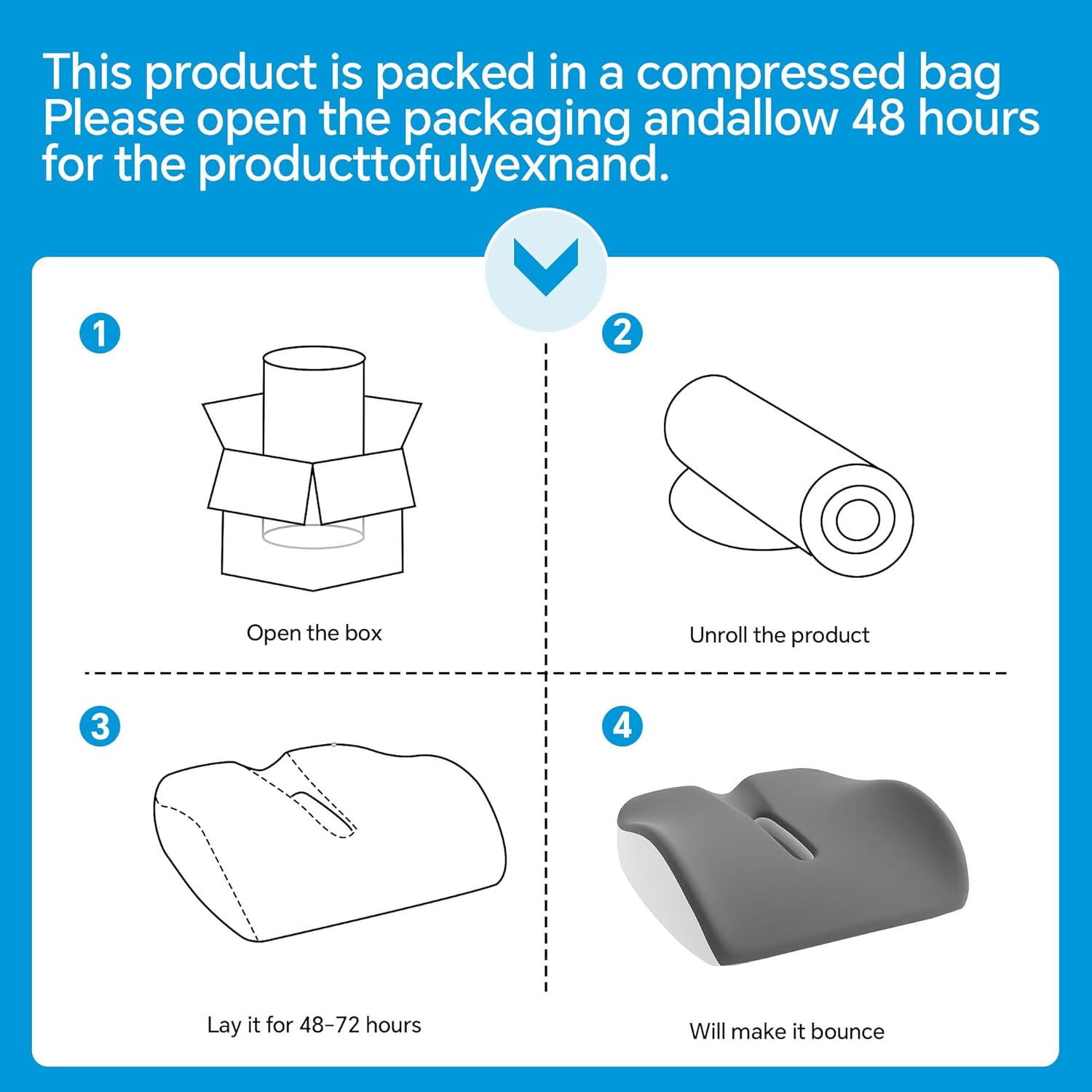 ROYALAY Ergonomic Recliner Cushions for Elderly, Memory Foam Recliner Cushions for Long Sitting, Chair Seat Pad for Back Pain with Detachable Cover(Grey)