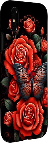 Miniatura 9 de Funda para iPhone 13 Pro Max Cute Butterfly con diseño de flores rojas y mariposas