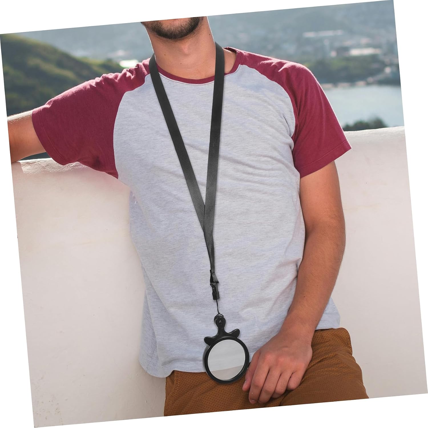 VILLCASE Lightweight Handheld Pocket Magnifier for Seniors Optical Glass Lens Easy Carrying Lanyard for Reading Jewelry Appraisal and Outdoor Archaeology Activities