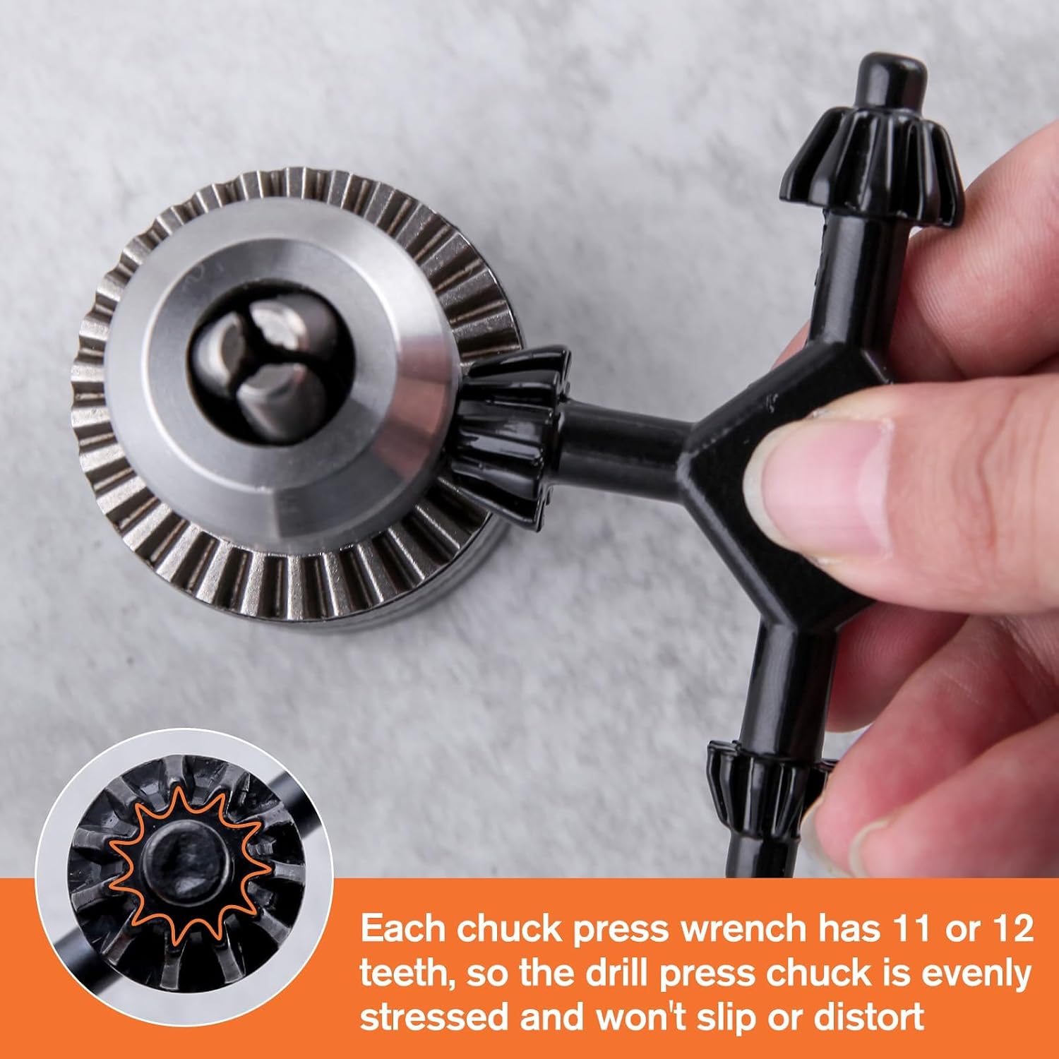 6Pcs Drill Chuck Key Wrench Set 3/4" 5/8" 1/2" 3/8" 1/4" Drill Press Chuck Key and 4 in 1 Drills Chuck Key Multifunctional Replacement Drill Clamping Wrench for Electric Drill Clamping Tool