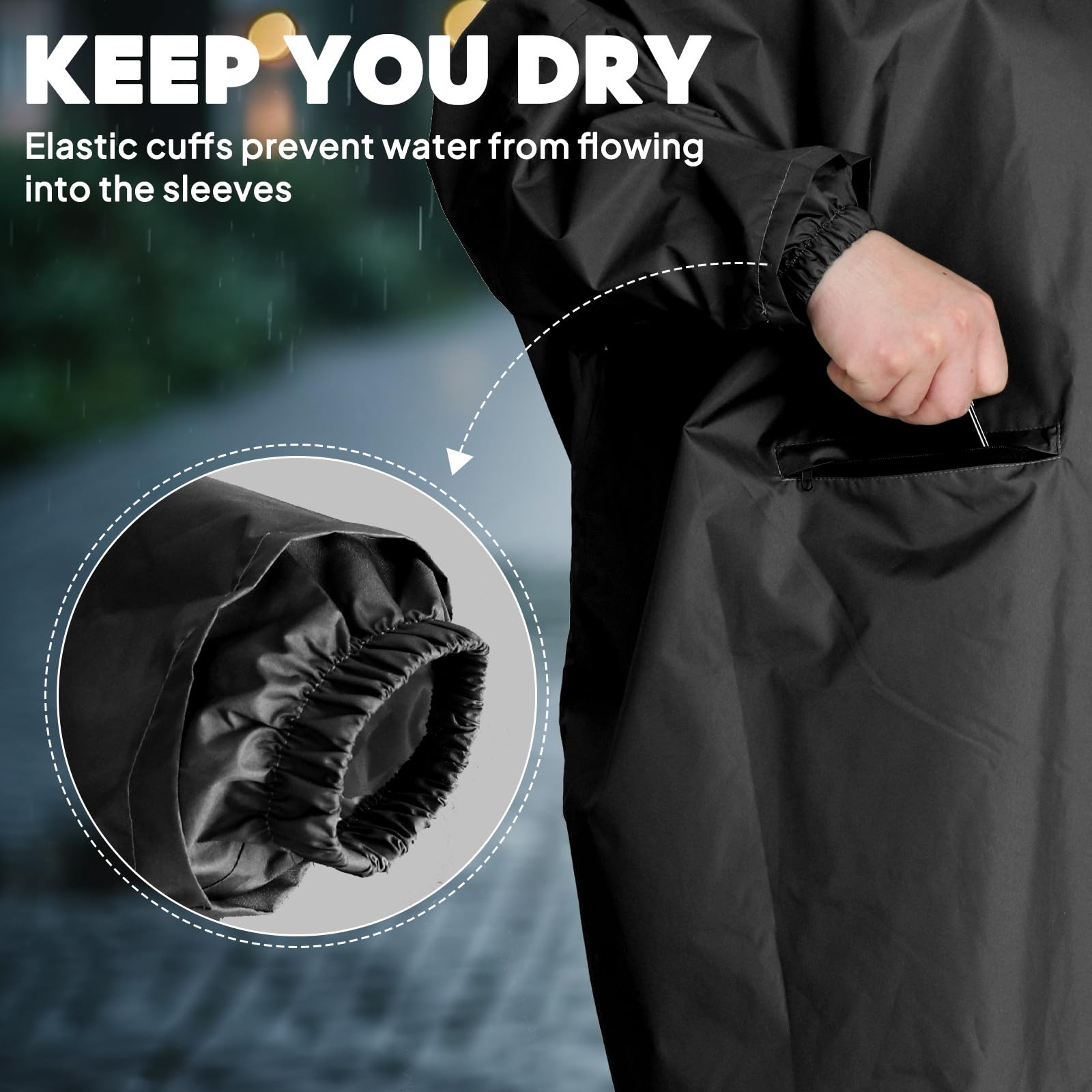 ANYOO Poncho de Pluie Imperméable Femmes Hommes avec Capuche Léger et Portable Manteau de pluie avec Manches Longues pour Randonnée Extérieure, Cyclisme, Taille unique