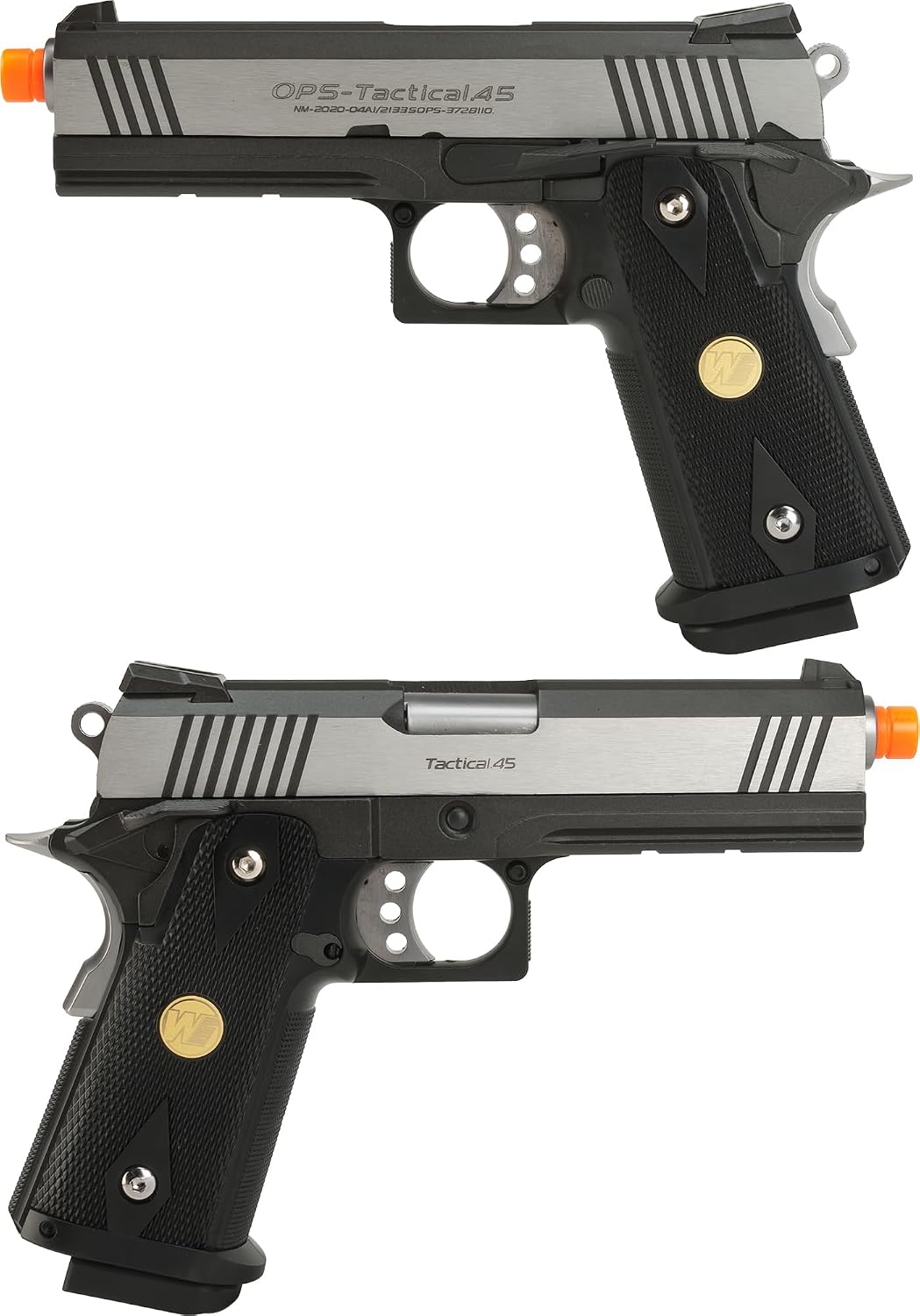 Evike Airsoft - WE-Tech Hi-CAPA Gas Blowback Airsoft Pistol (Model: 4.3 2011 Commander/Two Tone/Green Gas) - (PID: 34356)