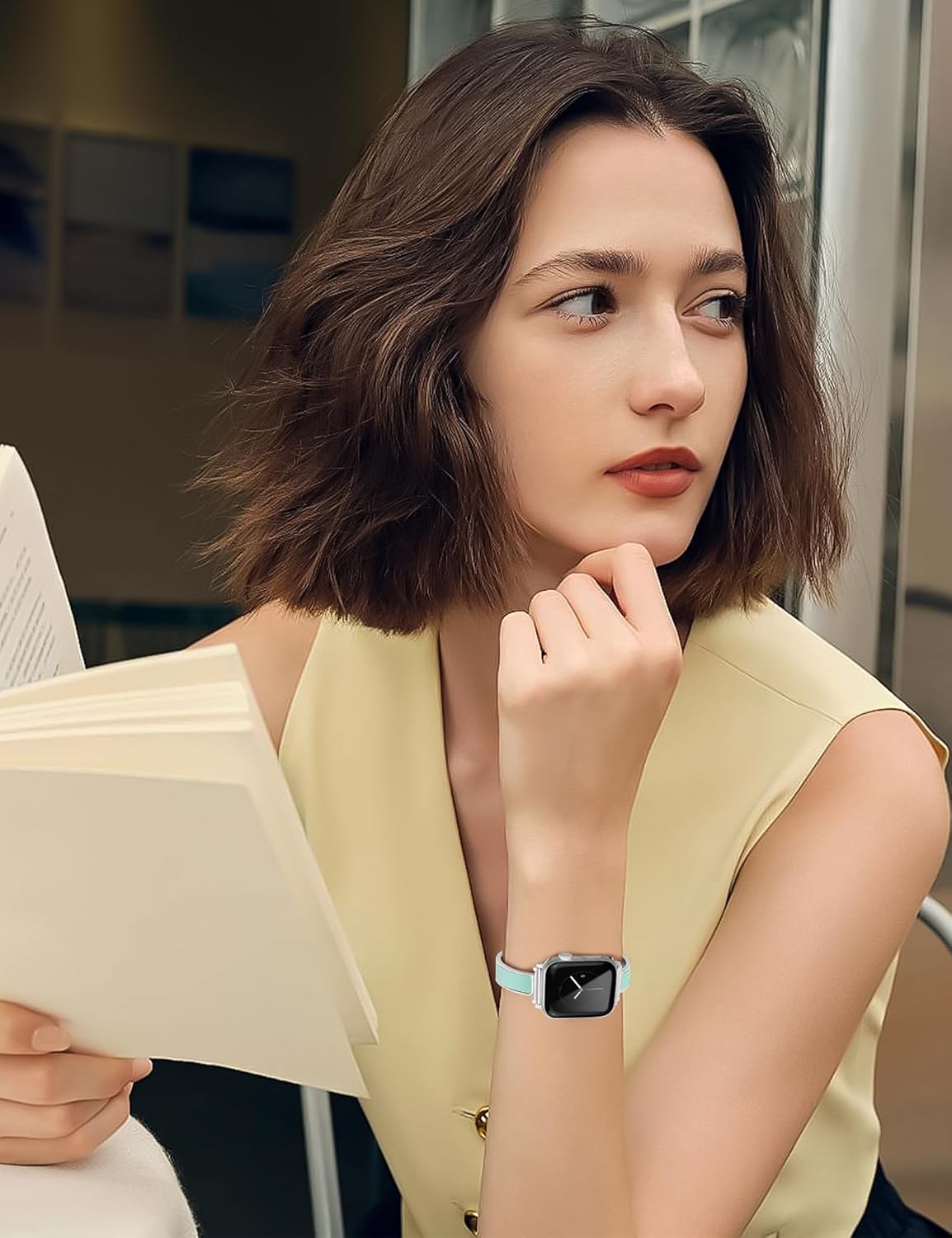 Silver Slim Bands for Women Compatible with Apple Watch 42mm(S3/2/1) 44mm 45mm 46mm 49mm Jewelry Dressy Bracelet Metal Strap Adjustable for iWatch Series 11/10/9/8/7/6/5/4/SE/Ultra 3/2/1 - Image 7