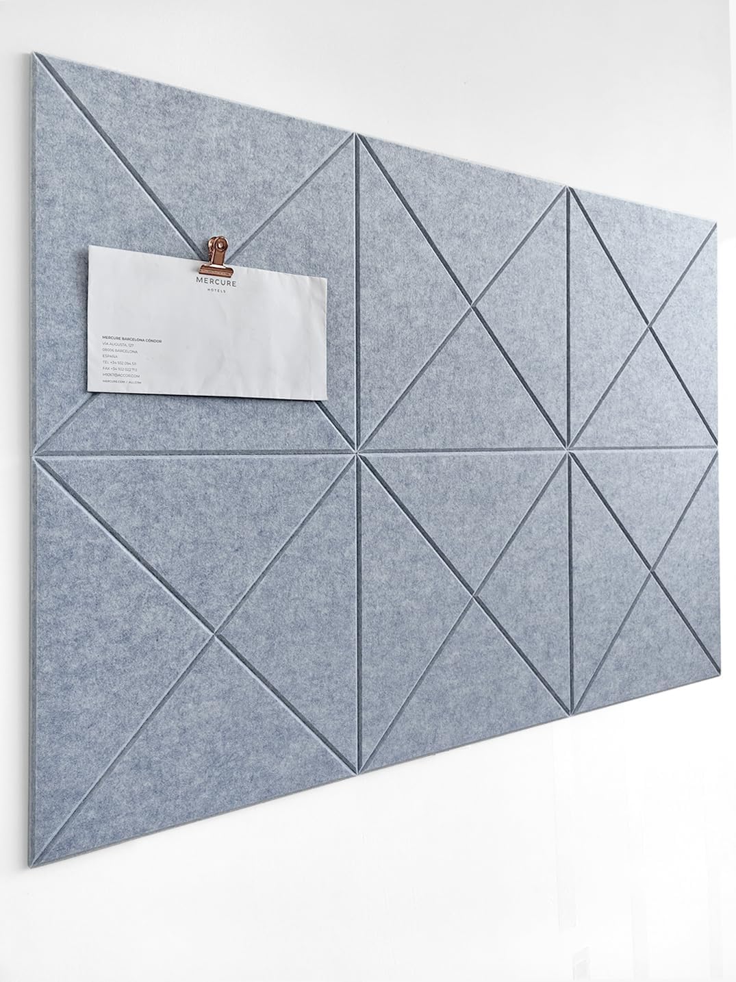 Cork Board Alternative - 6 Pack Felt Wall Tiles with Safe Removable Adhesive Tabs, Cork Boards for Walls Notice Board for Home Office and School Pin Board Tack Board - Blue Marble