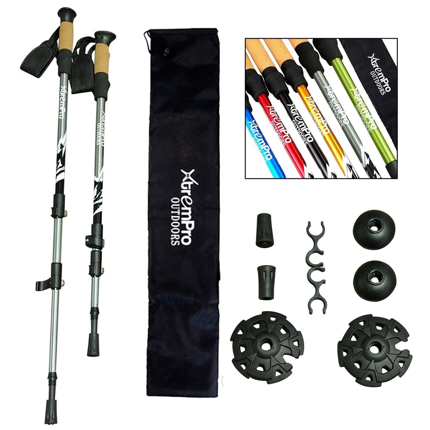 2 Pcs Trekking Poles,Aluminum Lightweight Collapsible Hiking Poles for Women,Walking Sticks for Hiking Carbon Fiber