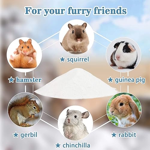 Miniatura 5 de Sukh 14 OZ Baño de Arena para Hámster - Arena Fina Blanca para Hámster, Arena de Sílice para Reptiles, Escondite para Jerbos para Hámsteres,