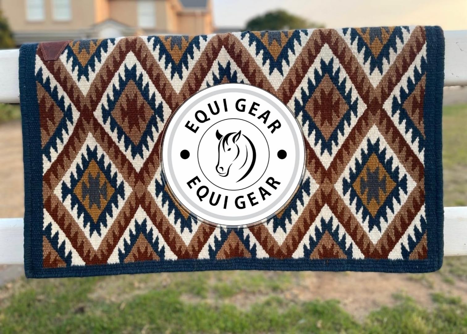 Horse Western Ranch Sottosella/Coperta da sella Western in lana neozelandese con imbottitura in lana con sensore Flex (personalizzazione disponibile) AD47 (34" x 42")