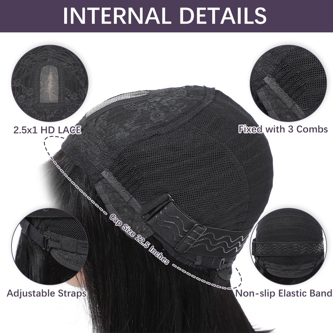 CLIONE 12 Inch Straight Bob Wig with Bangs Human Hair Ready to Go Glueless Wigs 2.5x1 Closure HD Lace Layered Cut Wig Bob Short Wigs with Bangs Minimalism for Women 180% Density - Image 6