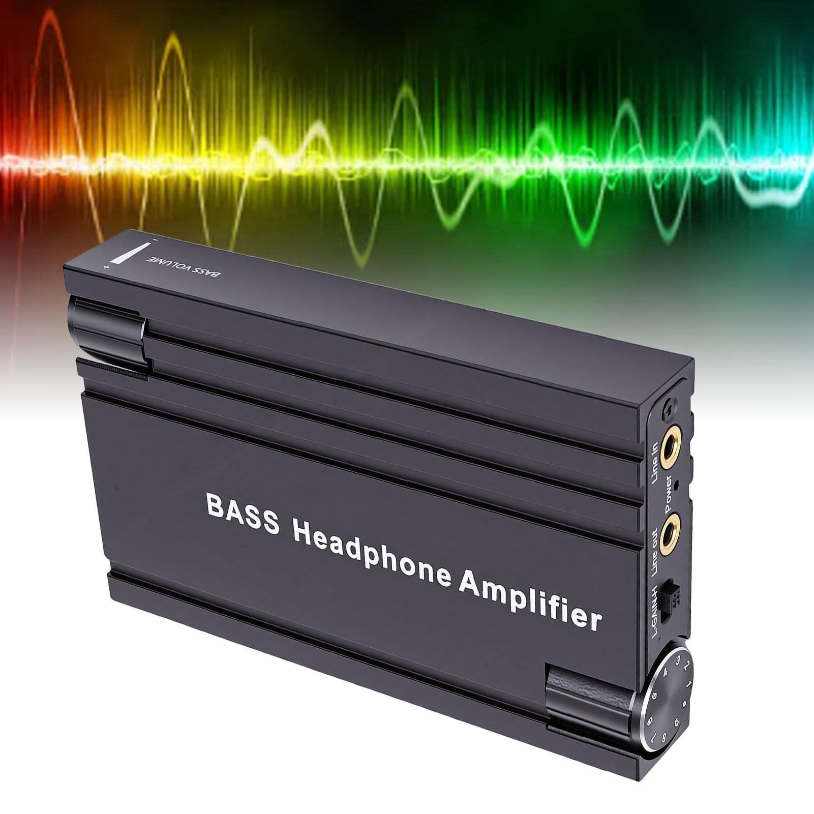 Jectse Amplificatore per Cuffie HiFi, Interruttore di Guadagno a 2 Stadi Boost Bassi 16-300 Ohm Amplificatore per Cuffie da 3,5 Mm con Batteria Ricaricabile e Tempo di Riproduzione 24