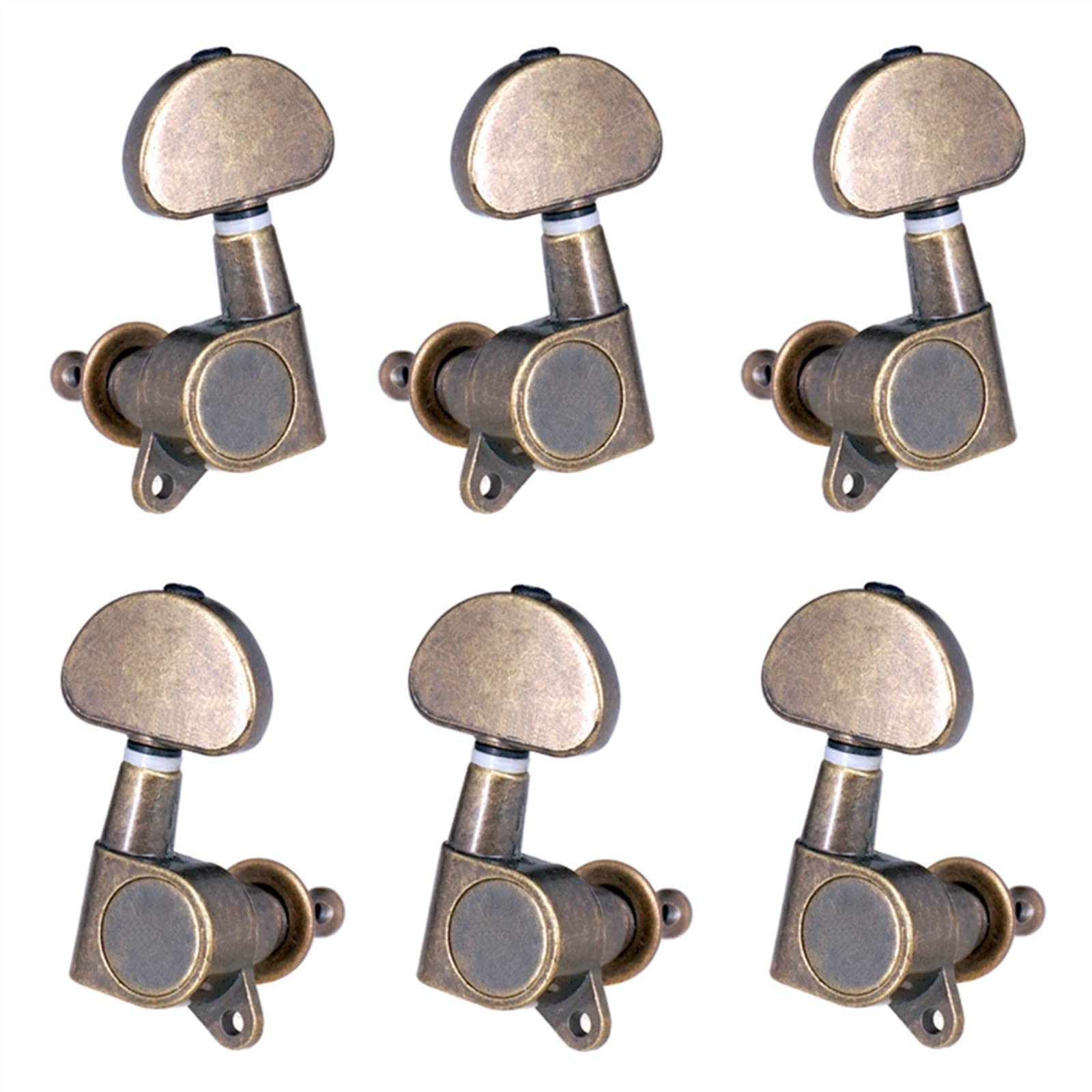 Stimmwirbel Gitarrensaiten 6pcs (3L3R) Geschlossene Gitarren -Tuning -Streichstillstimmungsmaschinenköpfe Knöpfe (Color : Bronze)