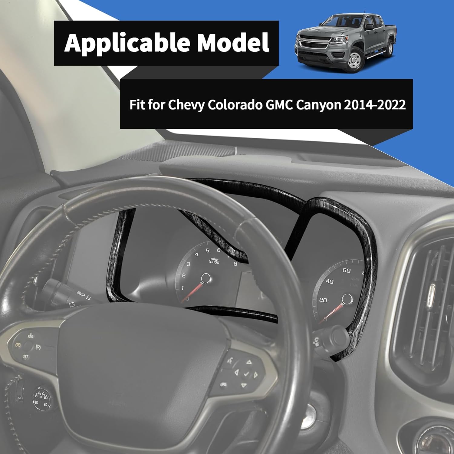 Voodonala for Chevy Colorado 2014-2022 Dashboard Trim Cover Compatible with Chevrolet Colorado 2014-2022 /GMC Canyon 2014-2022(Black Wood,1Pc)