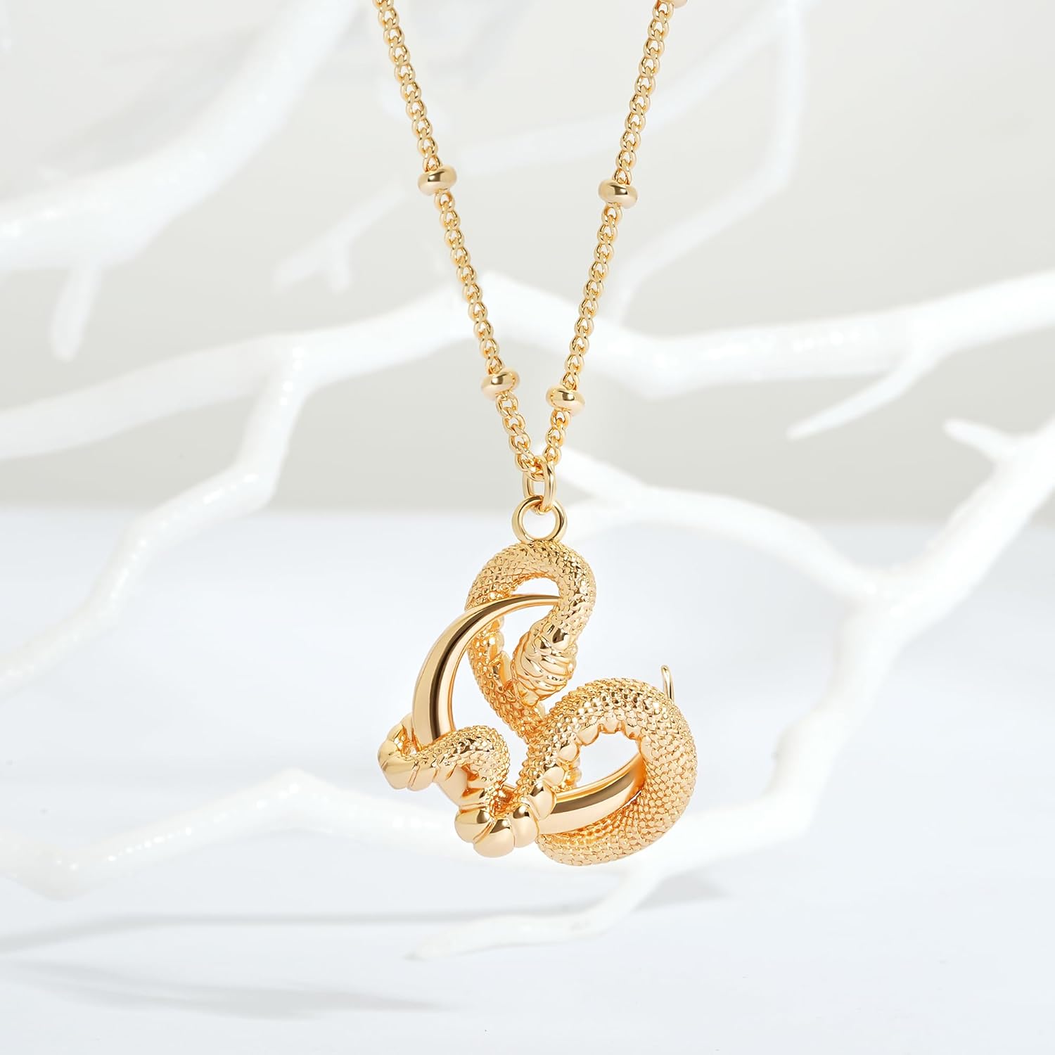 Fettero Gold Necklace for Women Snake Pendant 14K Gold Plated Charm Snake Animal Necklace for Everyday Jewelry - Image 4