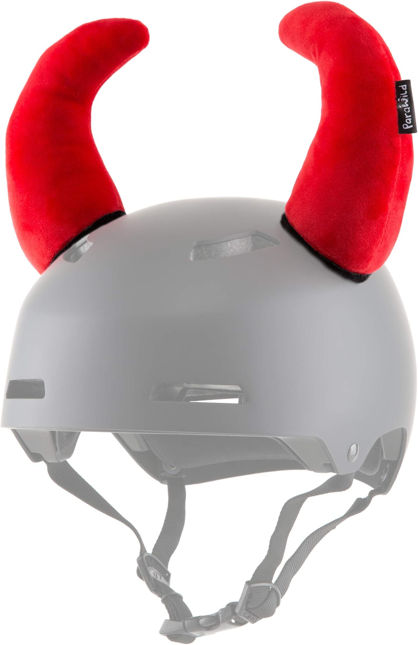 Bison Helmet Accessories w/Sticky Hook & Loop Fastener Adhesive (Helmet not Included), Fun Red Devil Helmet Horns/Ears/Covers for Snowboarding, Skiing, Biking, Cycling for Kids and Adults