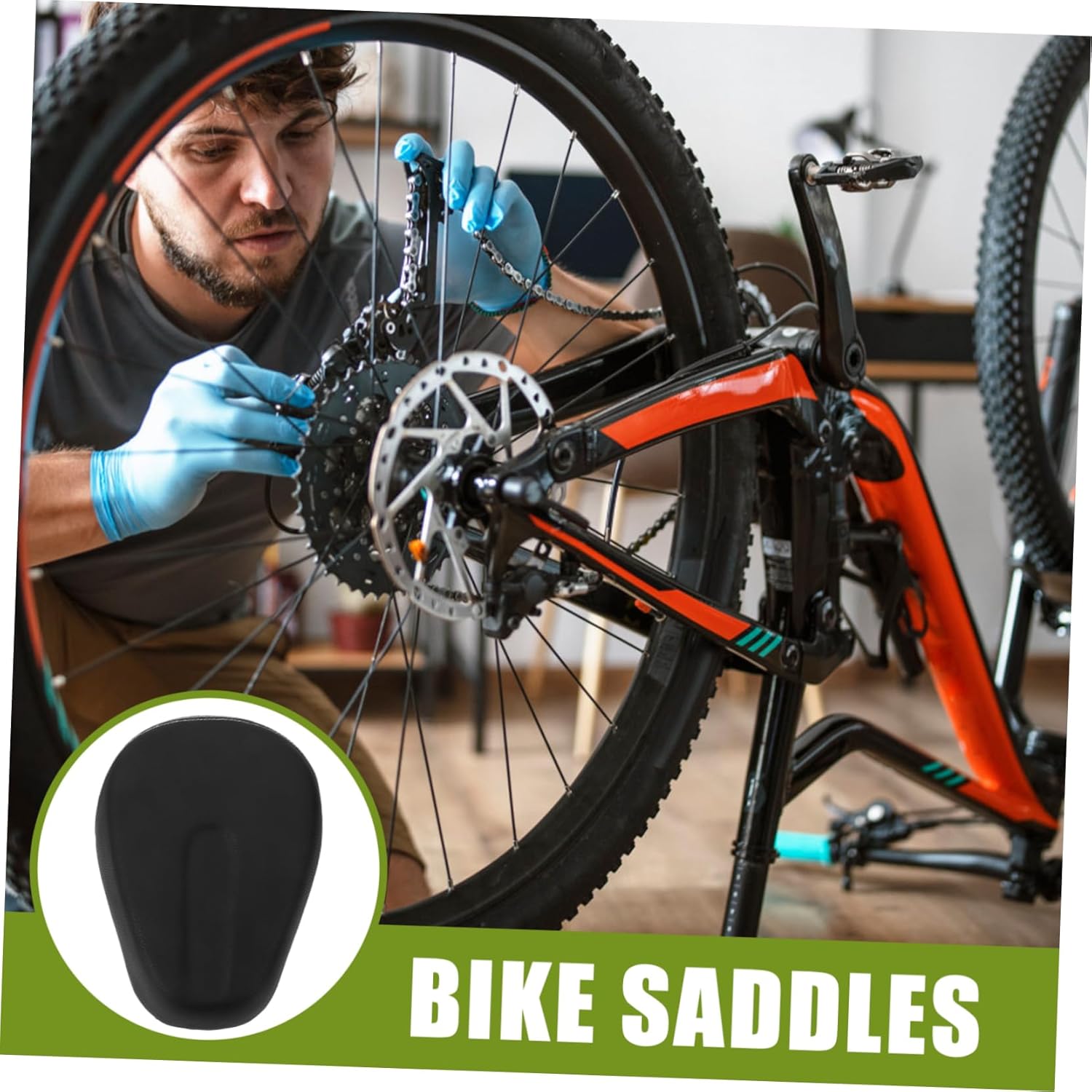 BESPORTBLE Electric Bike Saddle Replacement Supportive Cushion for Electric Seat Shock Absorption Easy Installation Stable Replacement Seat Includes Springs Night Reflective Mark